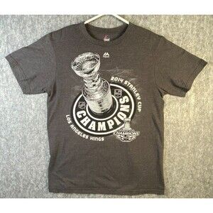 Los Angeles Kings 2014 Stanley Cup Champions T Shirt Medium Majestic